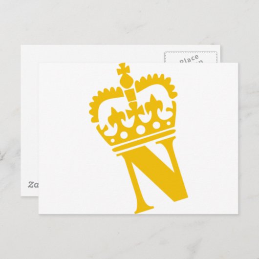 N - letter - naam briefkaart (Voorkant / Achterkant)