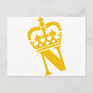 N - letter - naam briefkaart
