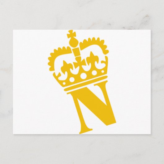 N - letter - naam briefkaart (Voorkant)