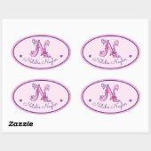 N-lettermonogram aangepaste naam id roze stickers (Vel)