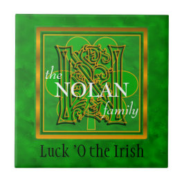 N "Luck of the Irish" Family Custom Monogram Tile Tegeltje