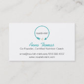 n-m Blauwgroen gestript Visitekaartje (Achterkant)