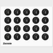 N monogram - elegant zwart-wit ronde sticker (Vel)