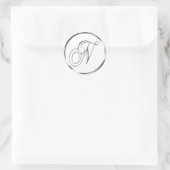 N monogram Faux Silver Envelope of Favor Seal Ronde Sticker (Tas)