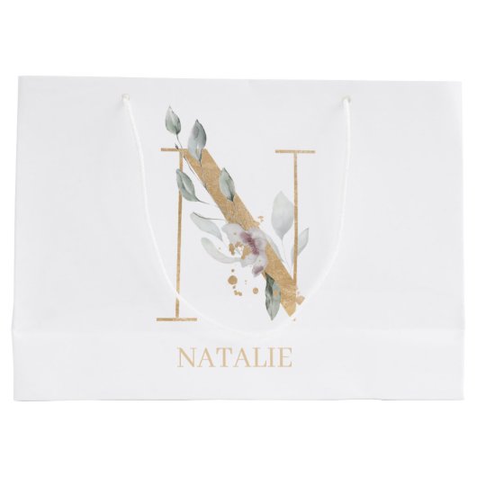 N Monogram Floral Aangepast Groot Cadeauzakje