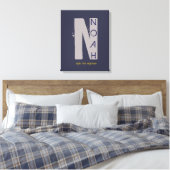 N Monogram Initiaal Bar Bat Mitzvah Sign-In Board Canvas Afdruk (Insitu (Slaapkamer))