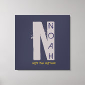 N Monogram Initiaal Bar Bat Mitzvah Sign-In Board Canvas Afdruk (Voorkant)
