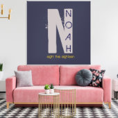 N Monogram Initiaal Bar Bat Mitzvah Sign-In Board Canvas Afdruk (Insitu (Woonkamer))