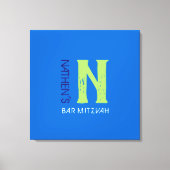 N Monogram Initiaal Bar Bat Mitzvah Sign-In Board Canvas Afdruk (Voorkant)
