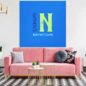 N Monogram Initiaal Bar Bat Mitzvah Sign-In Board Canvas Afdruk (Insitu (Woonkamer))