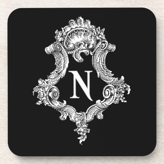 N Monogram Initiaal Drankjes Onderzetter (Voorkant)