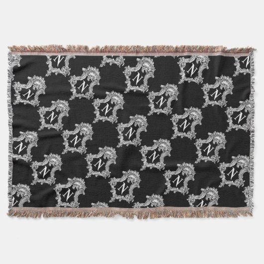 N Monogram Initiaal Drow Blanket Deken (Voorkant)