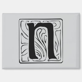 N Monogramm schwarz Magneet