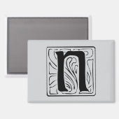 N Monogramm schwarz Magneet (Voorkant / Achterkant)