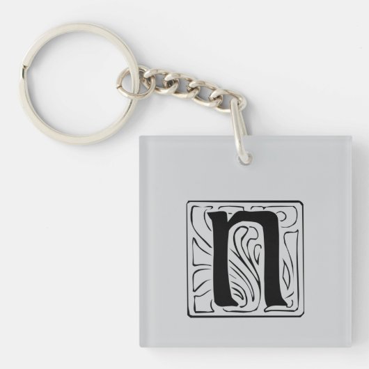 N Monogramm schwarz Sleutelhanger (voorkant)