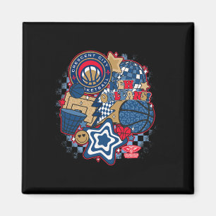 N New Orleans Pelicans Psychedelische Schets Colla Magneet