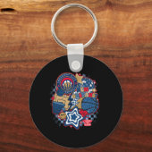 N New Orleans Pelicans Psychedelische Sketll Colla Sleutelhanger (Voorkant)