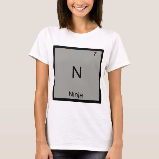 N - Ninja Grappig Chemie Element Symbool T-shirt (Voorkant)