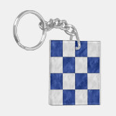 N November Waterverf Nautical Signal Flag Sleutelhanger (Voorkant Links)