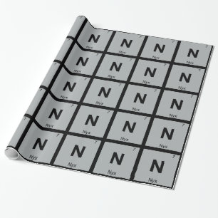 N - Nyx Griekse Scheikunde Periodiek Systeem Symbo Cadeaupapier