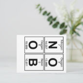 N-O-O-B (noob) - volledig Briefkaart (Staand voorkant)