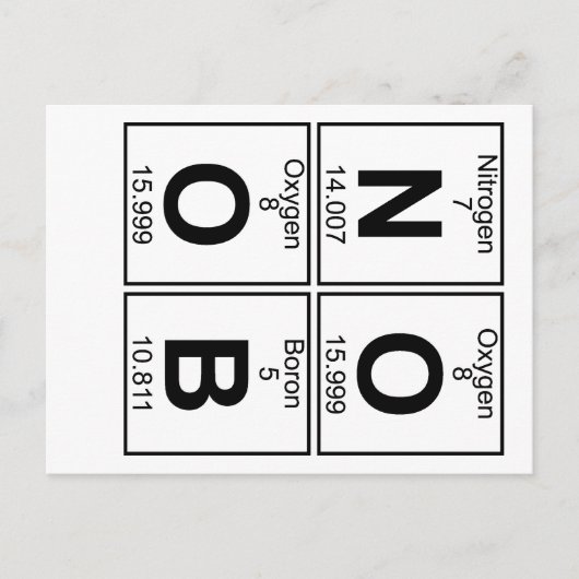 N-O-O-B (noob) - volledig Briefkaart (Voorkant)