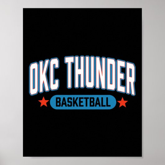 N Oklahoma City Thunder Sketll Americana Poster (Voorkant)