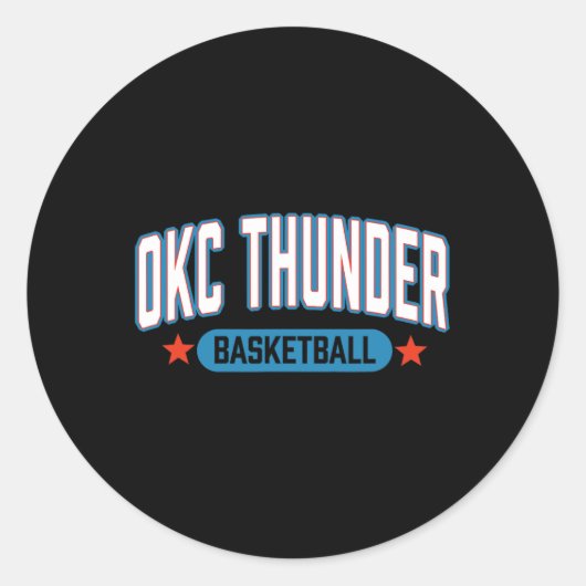 N Oklahoma City Thunder Sketll Americana  Ronde Sticker (Voorkant)