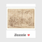 N. Poussin: Apollo en de Muzen op de berg Parnassu Sticker (Vel)