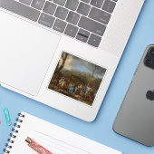 N. Poussin: Johannes doopt in de rivier de Jordaan Sticker (Laptop met iPhone)