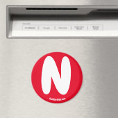 N Rode koelkast Magnet (Insitu (Vaatwasser))