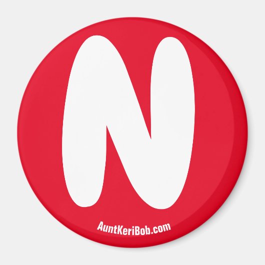 N Rode koelkast Magnet (Voorkant)