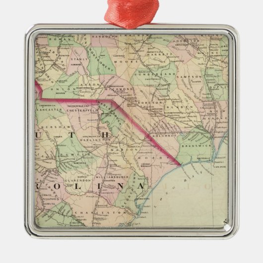 N & S Carolina 2 Metalen Ornament (Voorkant)