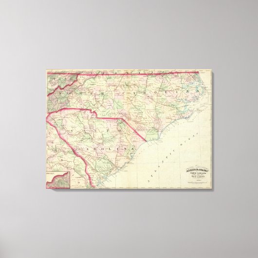 N & S Carolina 3 Canvas Afdruk (Voorkant)