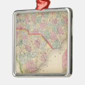 N & S Carolina Map door Mitchell Metalen Ornament (Links)