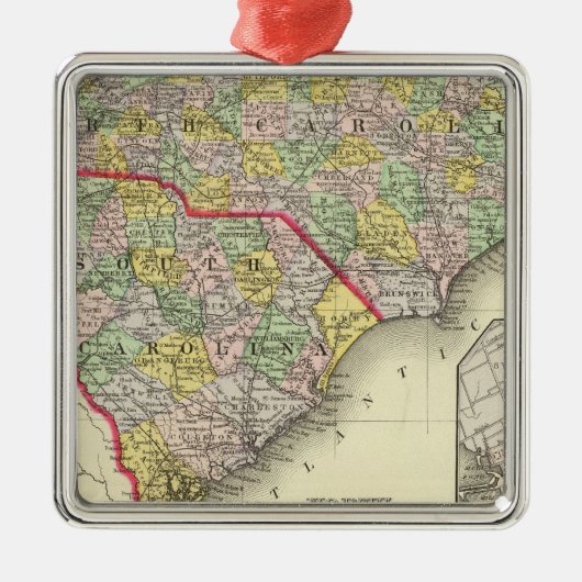 N & S Carolina Metalen Ornament (Voorkant)