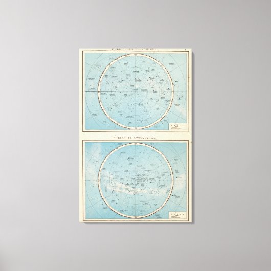 N, S Sternhimmel Celestial Atlas Map Canvas Afdruk (Voorkant)