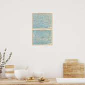 N, S Sternhimmel Celestial Atlas Map Poster (Keuken)