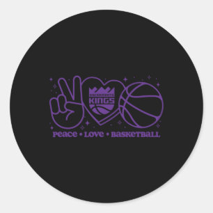 N Sacramento Kings Vrede Liefde Skelet Ronde Sticker