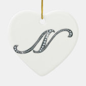 N script "Diamond Bling" Keramisch Ornament (Achterkant)