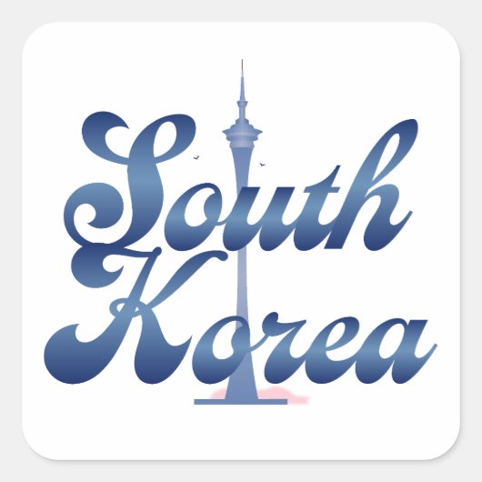 N Seoul Tower Zuid-Korea Vierkante Sticker (Voorkant)