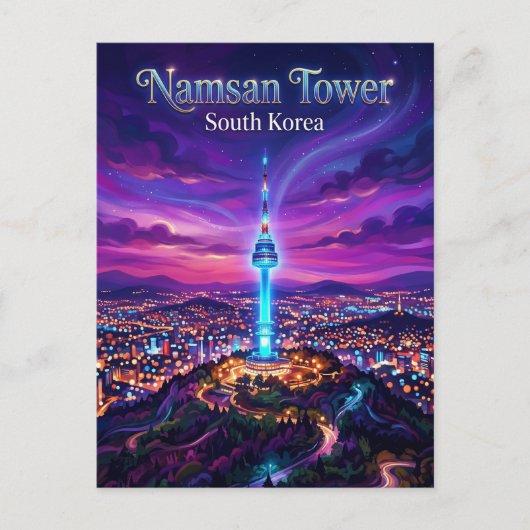 N Seoultoren Zuid-Korea Briefkaart (Voorkant)