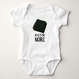 N staat voor NORI Green Veggie Alphabet N Romper