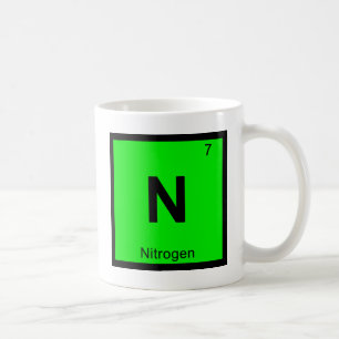 N - Stikstof Chemie Periodiek Systeem Symbool Koffiemok