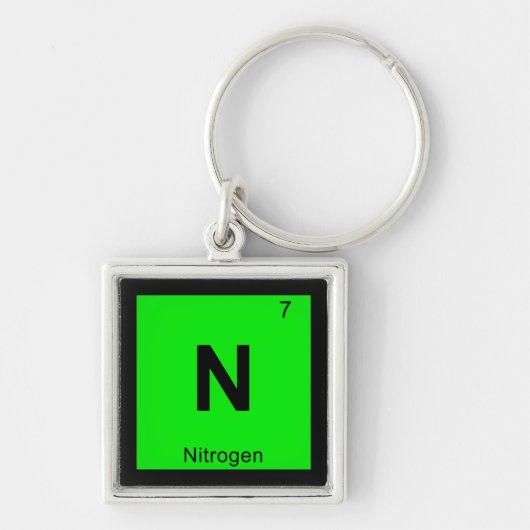 N - Stikstofchemie Periodieke Tabel Symbool Sleutelhanger (Voorkant)