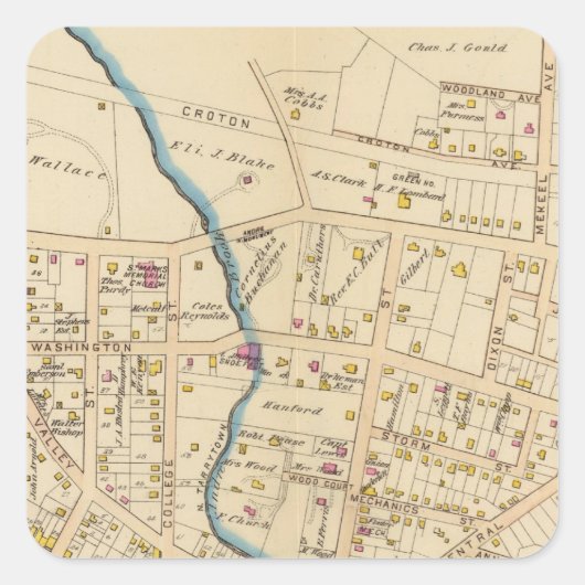 N Tarrytown, Tarrytown, New York Vierkante Sticker (Voorkant)