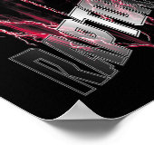 N Toronto Raptors Lightning Bolt Sketll Logo Poster (Hoek)