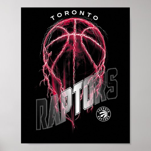 N Toronto Raptors Lightning Bolt Sketll Logo Poster (Voorkant)