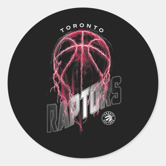 N Toronto Raptors Lightning Bolt Sketll Logo Ronde Sticker (Voorkant)