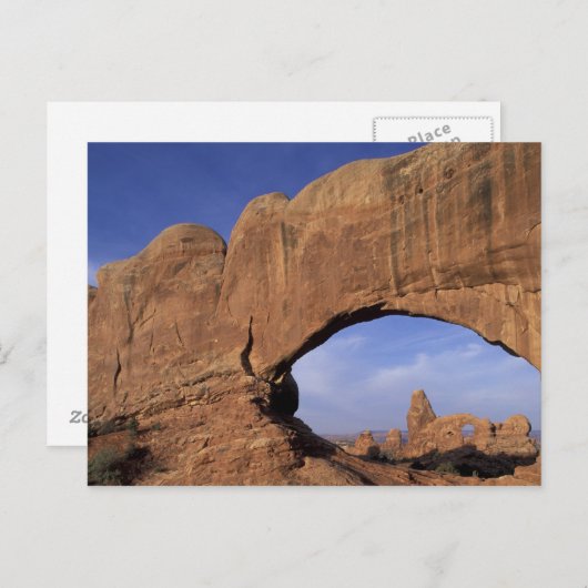 N.V., Utah, Arches National Park. Dubbele Arch Briefkaart (Voorkant / Achterkant)
